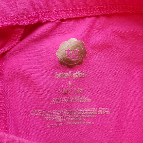 Total Girl Solid Pink Elastic Waist Leggings Size Large 10-12 - Picture 2 of 2
